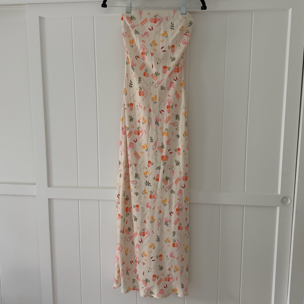 RESA- Satin Strapless Maxi Dress